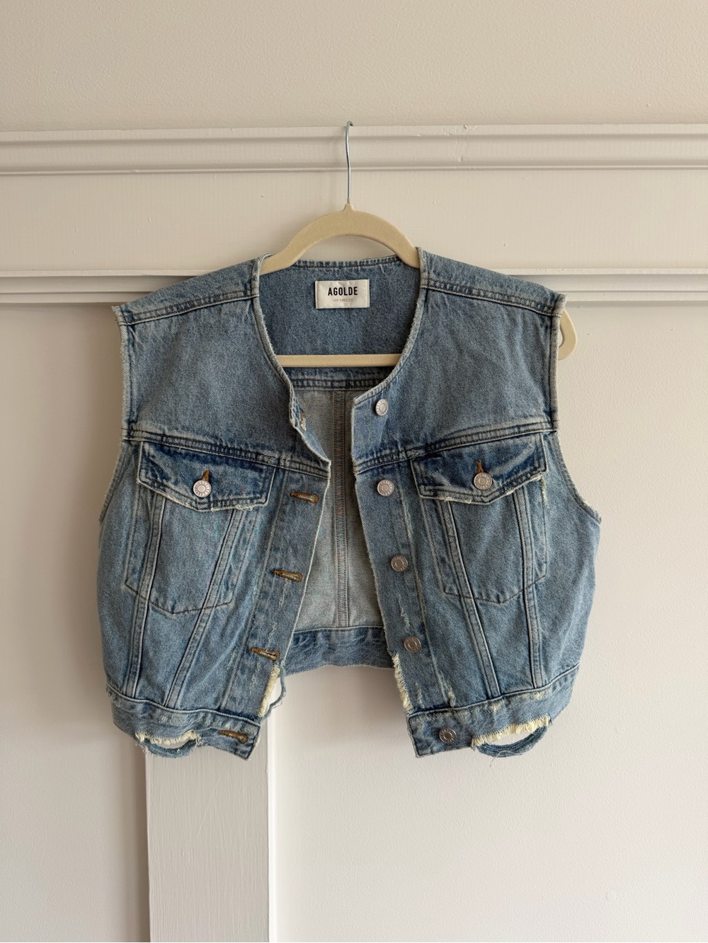 Agolde Leo vest in fray